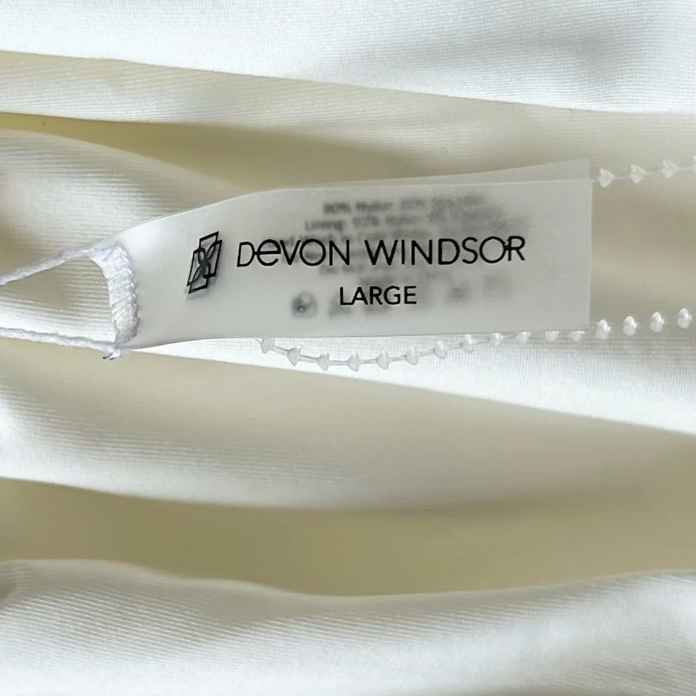 NWT DEVON WINDSOR White Hannah Tie Bikini Bottoms Sz L
